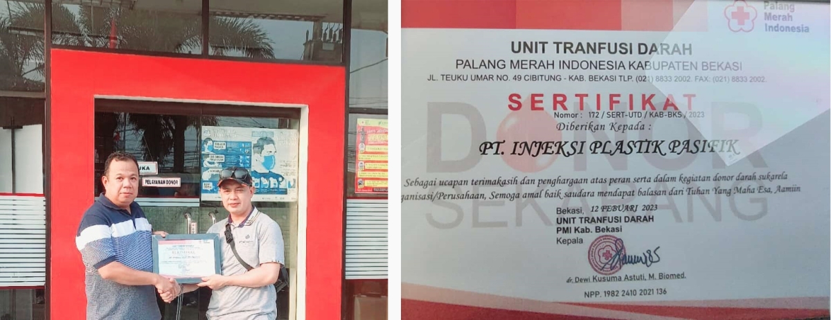 Penyerahan Sertifikat Penghargaan Kegiatan Donor darah